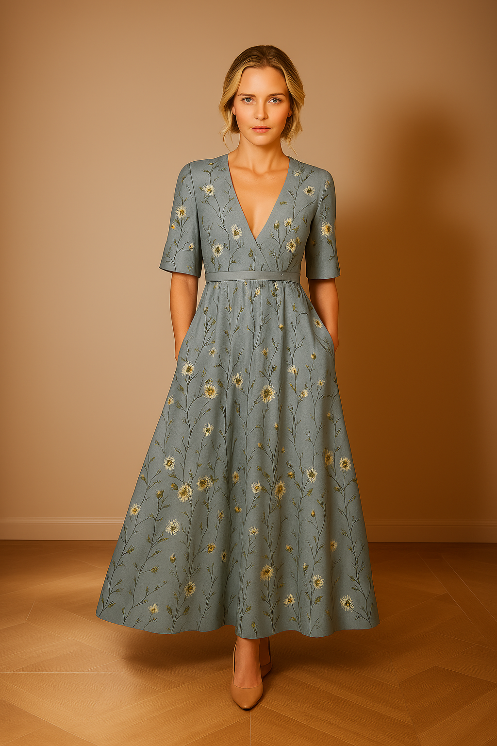 Olivia | Kjole med blomstermønster
